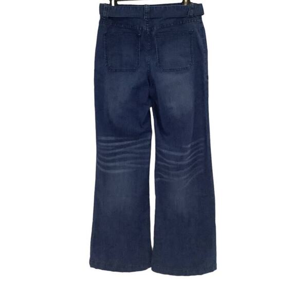 Tru Luxe Jeans Blue Medium Wash Denim Belt High Rise Flare Leg Jeans Size 26 - Picture 6 of 11